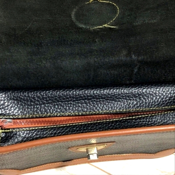 3 pc. Vintage 90s Genuine Dooney & Bourke British AWL Carrier Black Tan Trio - Picture 4 of 11